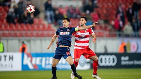 Davy Frick (r.) gelang mit Zwickau ein wichtiger Sieg