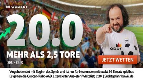 Quote 20,00 auf Deutschland vs. Curaçao: ODDSET WM-Boost für Neukunden sichern!
