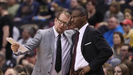 Nick Nurse (l.) war in der vergangenen Saison noch Assistenztrainer der Toronto Raptors