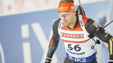 Philipp Nawrath im Flockenwirbel von Östersund