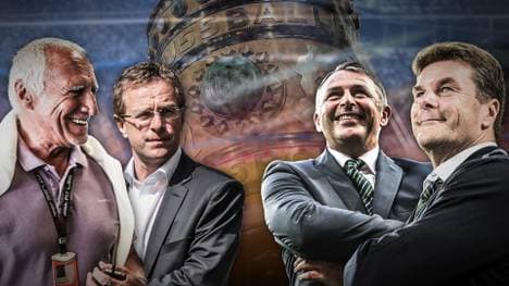 Dietmar Mateschitz, Ralf Rangnick, Klaus Allofs und Dieter Hecking