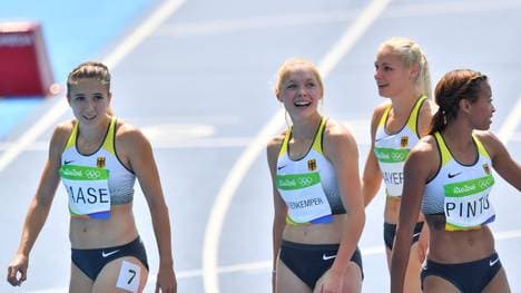 Rebekka Haase, Gina Luckenkemper, Lisa Mayer und Tatjana Pinto liefen auf Rang vier