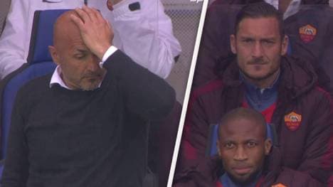 Spaletti und Totti vom AS Rom