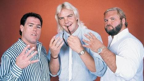 Barry Windham (M., mit Tully Blanchard und Arn Anderson) war Mitglied der legendären Four Horsemen