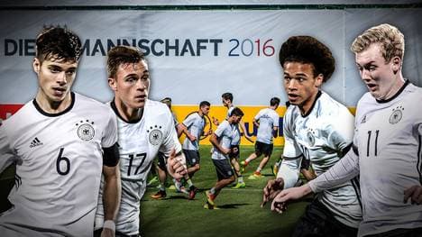 Julian Weigl, Joshua Kimmich, Leroy Sane und Julian Brandt (v.l.n.r.) wollen in den EM-Kader
