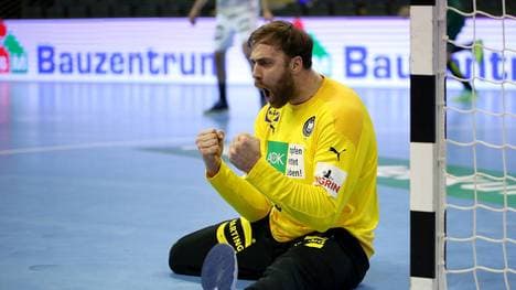 Andreas Wolff freut sich mit dem DHB-Team über das Olympia-Ticket