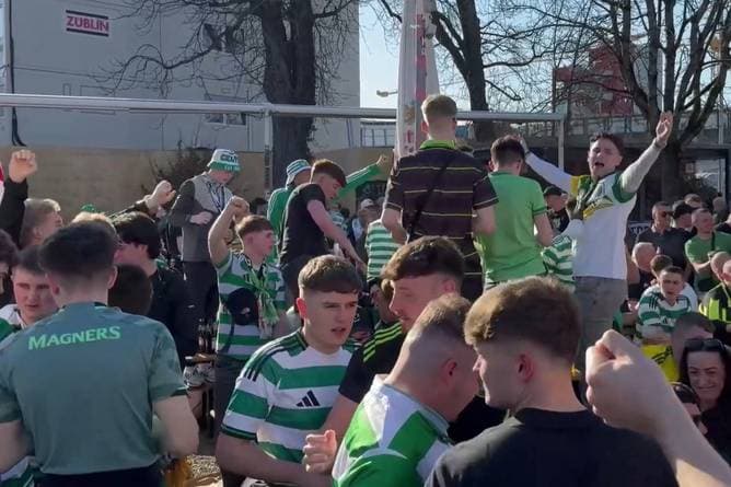 Celtic-Fans nehmen Stuttgarter Biergärten ein