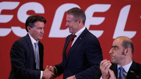 Sebastian Coe (l.) setzte sich gegen Sergej Bubka durch