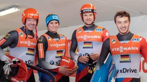 Felix Loch, Natalie Geisenberger, Toni Eggert und Sascha Benecken setzten sich in der Teamstaffel durch