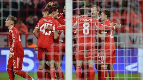 Münchner Jubel um Torschütze Harry Kane 