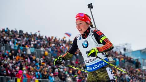 Laura Dahlmeier führt die deutsche Staffel zum Sieg