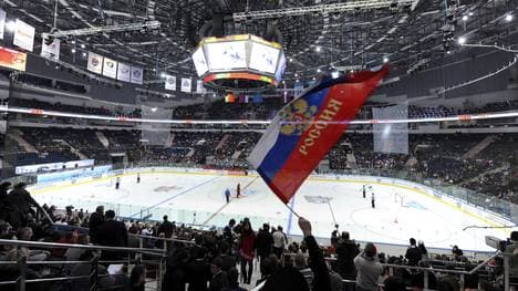 Ice-hockey fans attend the Russian open