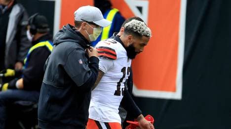 Odell Beckham Jr. musste nach nur wenigen Minuten mit Schmerzen vom Platz