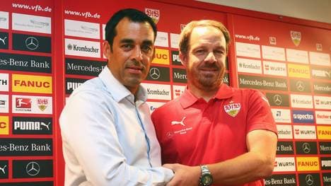 Alexander Zorniger (r.) wird von Robin Dutt vorgestellt