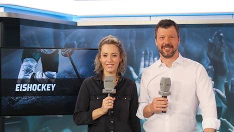 Moderatorin Laura Papendick und Experte Rick Goldmann begleiten die Eishockey-WM