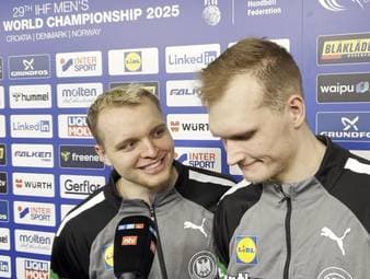 Die DHB-Spieler Justus Fischer und David Späth wissen, dass sie sehr wichtig für das deutsche Team sind - vor allem auch wenn es um die gute Laune innerhalt der Mannschaft geht. 