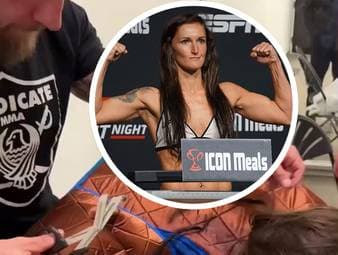 UFC-Star Shanna Young greift vor dem letzten Wiegen in Las Vegas zu ungewöhnlichen Mitteln, um das vorgegebene Kampfgewicht einzuhalten.