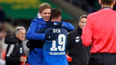 Hoffenheim-Trainer Julian Nagelsmann (l.) kann sich in dieser Saison auf Mark Uth verlassen