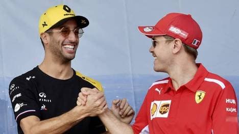 Daniel Ricciardo (l.) zollte Sebastian Vettel großen Respekt