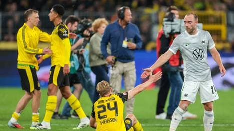 Szene nach Dortmunds Sieg gegen Wolfsburg