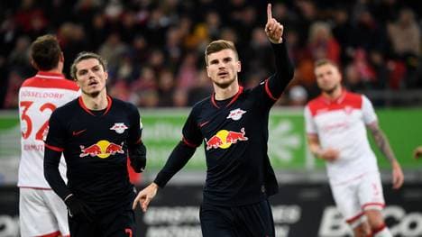 Timo Werner steht mit Leipzig an der Spitze der Bundesliga-Tabelle
