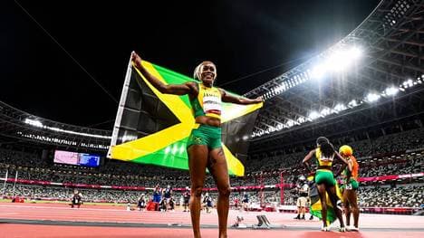 Elaine Thompson-Herah bejubelte ihr Gold über 100 Meter lang allein