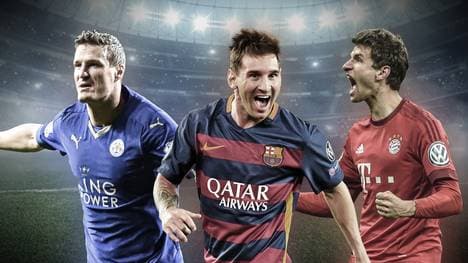 Huth, Messi und Müller beim Jubeln