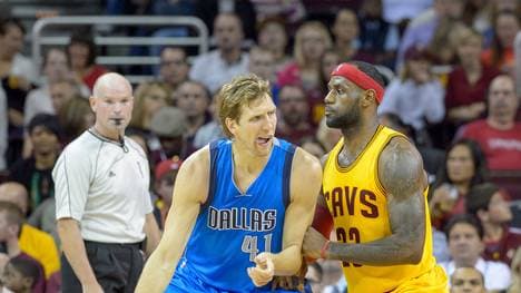 Dirk Nowitzki will sich gegen LeBron James und die Cavaliers durchsetzen