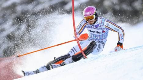 Linus Straßer beim Slalom in Adelboden