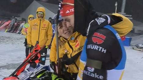 Franziska Preuß tröstet Pechvogel Danilo Riethmüller