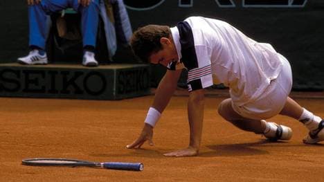 Mats Wilander am Boden bei der Tennis-Team WM 1986