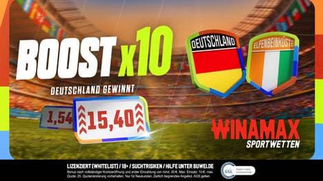 Winamax Quotenboost: Quote 15,40 für Deutschland vs Elfenbeinküste am 20.06.