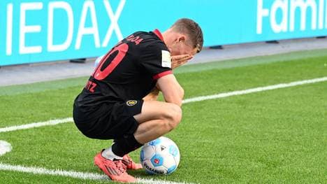 Bayer-Star Florian Wirtz war die Enttäuschung nach Abpfiff deutlich anzusehen