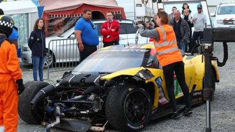 Marcel FÃ¤sslers Corvette C7.R nahm bei dem Unfall heftigen Schaden