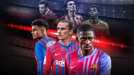 Ousmane Dembélé, Antoine Griezmann und Philippe Coutinho