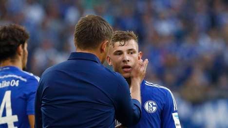 Max Meyer (r.) mit Trainer Andre Breitenreiter