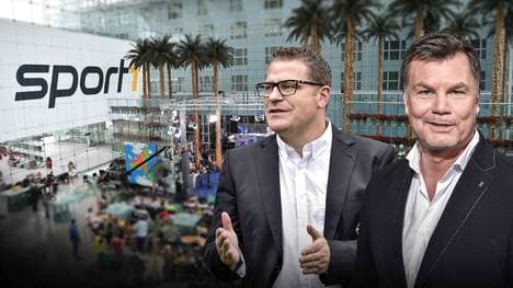 Moderator Thomas Helmer empfängt Max Eberl und weitere Gäste im CHECK24 Doppelpass