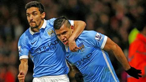 Sergio Agüero (r.) sorgte für den 2:1-Siegtreffer