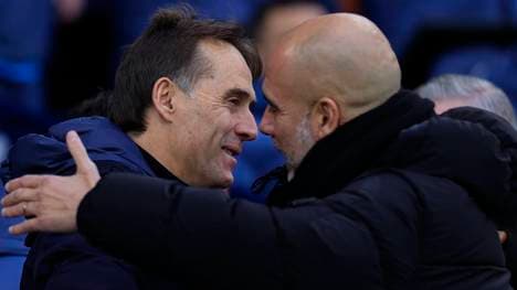 Julen Lopetegui (l.) und Pep Guardiola begrüßen sich