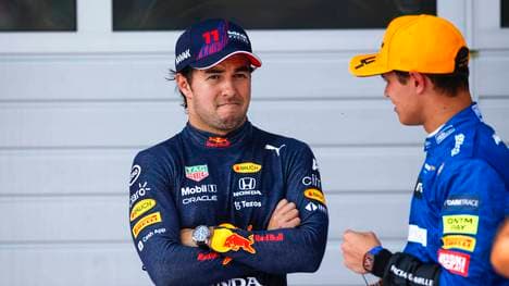 Sergio Pérez (l.) erwischte am Rennsonntag in Spielberg keinen guten Tag