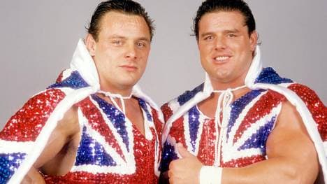 Dynamite Kid (l.) mit seinem WWE-Partner "The British Bulldog" Davey Boy Smith