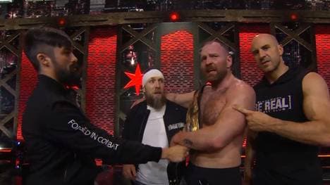 Der Blackpool Combat Club (Wheeler Yuta, Bryan Danielson, Jon Moxley, Claudio Castagnoli, v.l.) rückte bei AEW All Out ins Zentrum