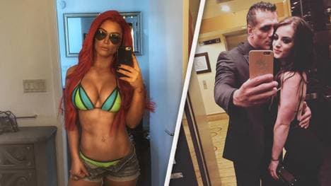 Von WWE wegen Doping-Verstößen gesperrt: Eva Marie, Alberto Del Rio, Paige (v.l.)