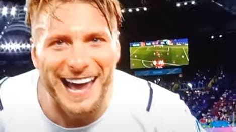 Ciro Immobile mit seinem speziellen Jubelspruch in die Kamera