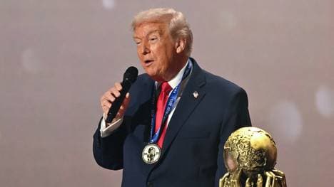 Trump bei der WM-Auslosung im Dezember 2025