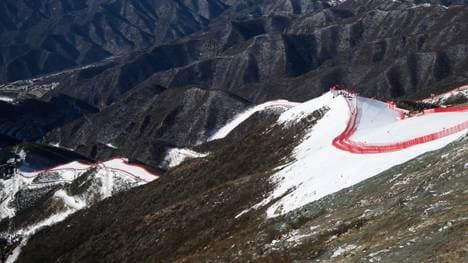 Windumtost: Die Abfahrtsstrecke in Yanqing.