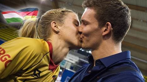 Verliebt in Antwerpen: Die deutschen Nationalspieler Maren Brinker und Christian Fromm