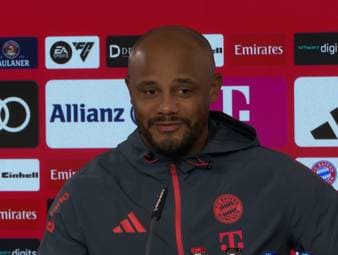 Auf der Pressekonferenz vor der Partie gegen den 1. FSV Mainz 05 wird Bayern-Trainer Vincent Kompany von einem französischen Reporter zum Champions-League Halbfinale gegen Paris Saint-Germain gefragt. Kompany will diese Frage nicht beantworten und sorgt für Lacher. 
