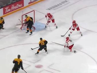 Nachdem Deutschland bei der U20 Eishockey-WM zwischenzeitlich 4:1 geführt hatte und Dänemark auf 4:3 herankam, erlöst Dustin Willhöft seine Mannschaft mit diesem Traum-Solo.