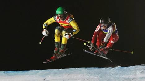 Florian Wilmsmann (l.) beim Weltcup in Arosa